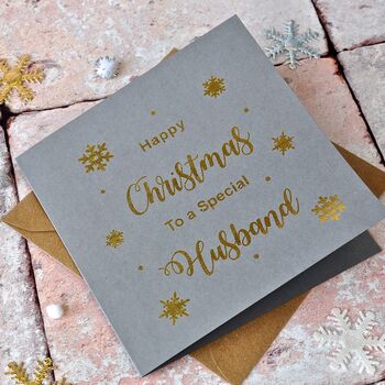Personalised Gold Foiled Snowflake Christmas Card, 3 of 4