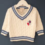 Clubhouse Personalised Baby And Children’s Cricket Jumper, thumbnail 1 of 12