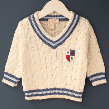 Clubhouse Personalised Baby And Children’s Cricket Jumper, 3 of 12
