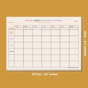 A4 Colourful Social Media Weekly Planner Pad, 2 of 7