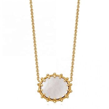 Eternal Mother Of Pearl Necklace In Gold Vermeil, 4 of 8