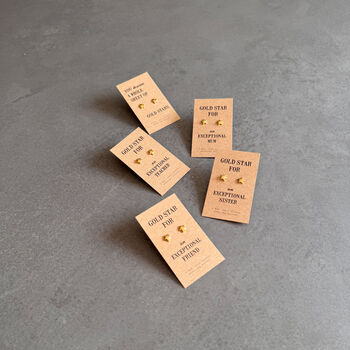 Exceptional Friend Sterling Silver Gold Star Earrings, 4 of 9