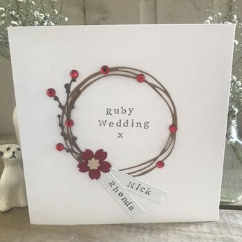 Personalised Ruby Wedding Circle Card, 4 of 8