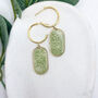 Green Botanical Drop Statement Earrings For Her, thumbnail 3 of 11