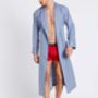 Men's Garrison Blue Herringbone Cotton Robe, thumbnail 1 of 4