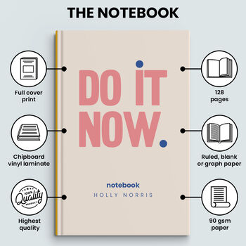 Hardback Notebook Personalised Name Do It Now Design, 5 of 5