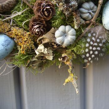 Spring Feather Egg And Twig Wreath Wall Door, 5 of 6