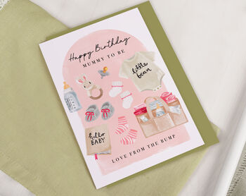 Pink From Baby Bump Birthday Card For Mummy To Be, 2 of 3