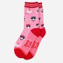 Party Cats Women's Bamboo Socks Pink, thumbnail 3 of 4
