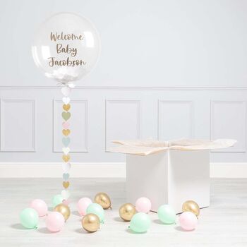 Personalised New Baby Pastel Chrome Bubble Balloon, 2 of 2