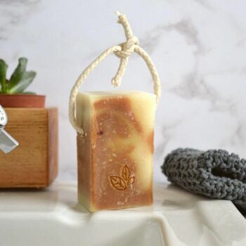 Black Pepper And Ginger Vegan Soap On A Rope, 3 of 3