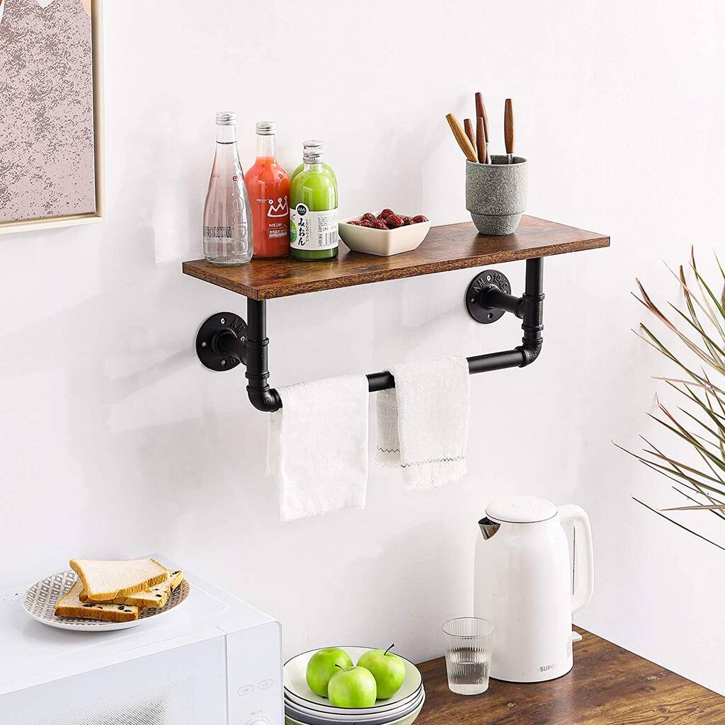 Floating Storage Shelves With Towel Rail By Momentum