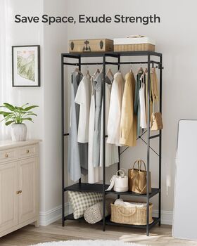 Portable Wardrobe With Hanging Rods And Shelves, 5 of 12