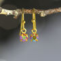 Aurora Borealis Crystal Drop Charm Earrings, thumbnail 5 of 8