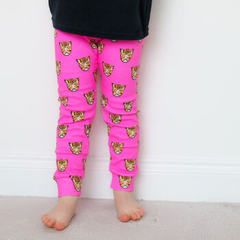Hot Pink Leopard Children And Baby Leggings, 2 of 5