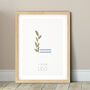 Personalised Boho Initial Print Blue And Beige, thumbnail 3 of 7