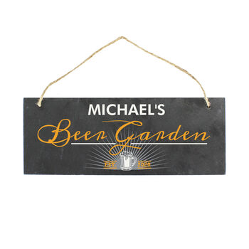 Personalised Beer Garden Slate Hanging Sign, 5 of 5