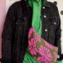 Floral Pink And Green Sling Bag Waxed Cotton Bag, thumbnail 2 of 4