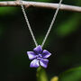 Periwinkle Blue Flower Pendant Necklace, thumbnail 1 of 6