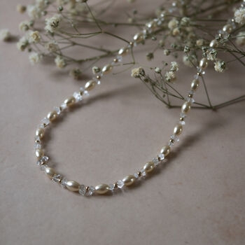 Aestas Choker Gold Filled Pearls And Herkimer Diamonds, 7 of 9