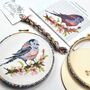 Long Tailed Tit Cross Stitch Embroidery Hoop Kit, thumbnail 2 of 8