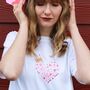 Queen Of Hearts Embroidered Tshirt, thumbnail 1 of 2