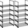 Two Set Five Tier Stackable Shoe Organiser Rack Shelf, thumbnail 10 of 11