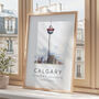 Canada Calgary Destination Travel Print With Map Coordinates, thumbnail 2 of 7