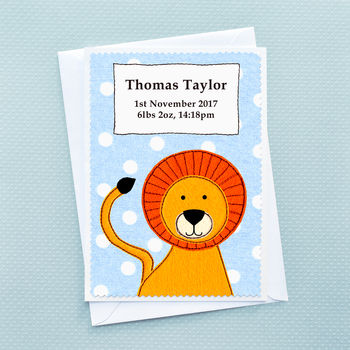 'Baby Lion' Personalised New Baby Card, 3 of 3