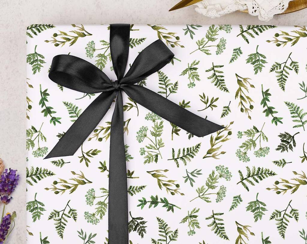Three Sheets Of Botanical Wrapping Paper, 1 of 2