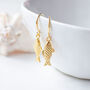 Gold Plated Fish Earrings, thumbnail 1 of 6