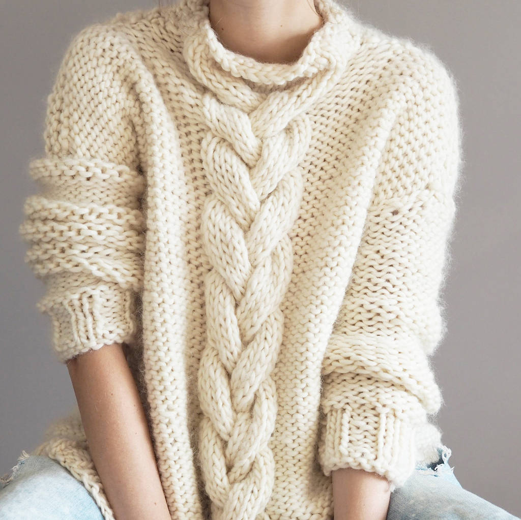 Knit Your Own Cable Knit Jumper Kit By Lauren Aston Designs ...