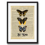 Be Kind Butterfly Art On Words Wall Art Print, thumbnail 3 of 4
