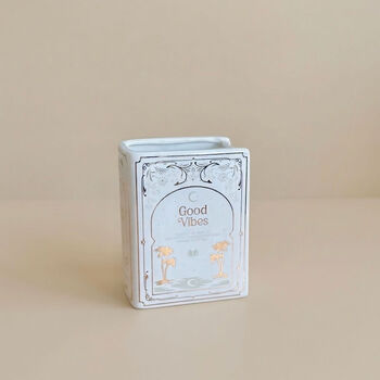 White And Gold Book Shape Flower Vase, 10 of 11