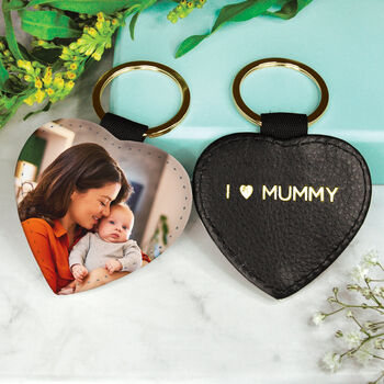 Personalised Mummy Heart Photo Keyring, 2 of 4