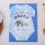 1st Father's Day From Bump Card With Blue Baby Grow Design, thumbnail 4 of 6