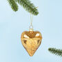 G Decor Gold Glass Heart Locket Christmas Ornament, thumbnail 1 of 6