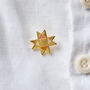 Ohio Star Patchwork Enamel Pin Badge, thumbnail 1 of 7