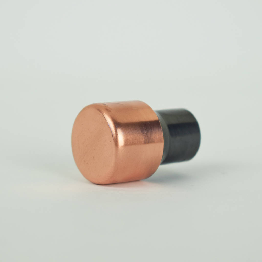 Raised Matt Black And Copper Knob By Proper Copper Design