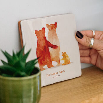 Personalised Bear Family Ceramic Tile, 2 of 6