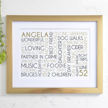 Personalised Any Age Birthday Landscape Word Art, 5 of 8