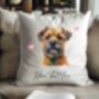 Personalised Border Terrier Hearts Cushion Cover Gift, thumbnail 2 of 2