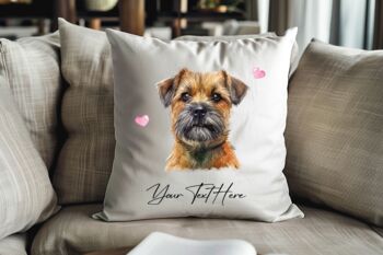 Personalised Border Terrier Hearts Cushion Cover Gift, 2 of 2