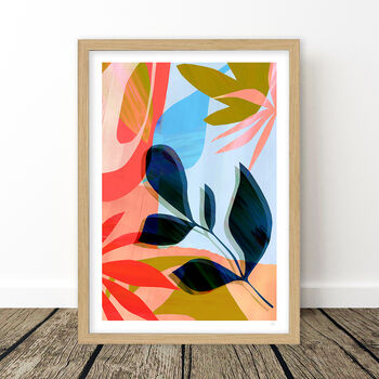 Abstract Blue Leaf Art Print, 9 of 11
