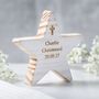 Personalised Christening Wooden Star With Cross, thumbnail 5 of 6