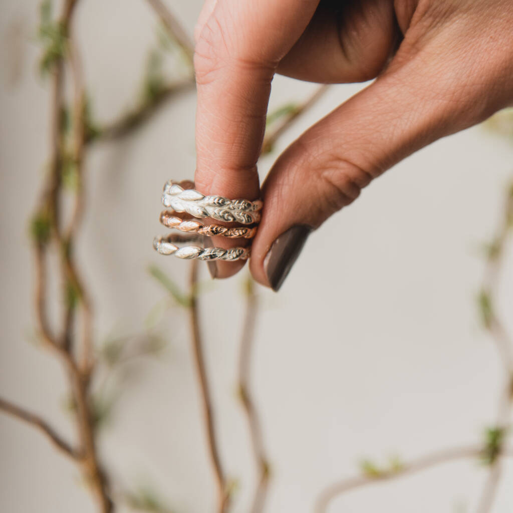 Rose Gold Laurel Leaf Ring By Kirsty Taylor Goldsmiths