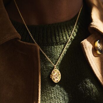 Robin And Blackberry Gold Locket Chain Necklace, 2 of 10