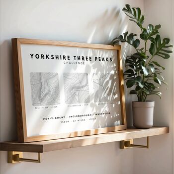 Yorkshire Three Peaks Personalised Challenge Print, 3 of 8