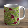 Green And Burgundy Kitenge Print Fabric Mug 29, thumbnail 2 of 2