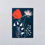 Red Flower On Blue Art Print A3, thumbnail 2 of 2